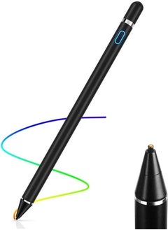 اشتري Stylus Pencil Compatible for Apple,Active Stylus Pens for Touch Screens,Smart Rechargeable Capacitive 1.5mm Fine Point i-Pad Pen and Most Tablets on Touchscreen Devices (Black) في الامارات