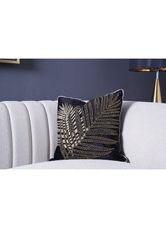 Buy Clara Embroidered Filled Cushion 45x45cm-black in UAE