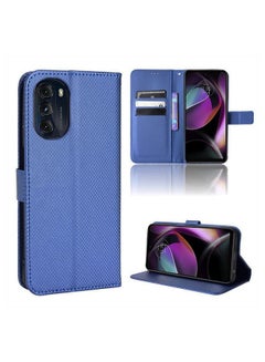 Buy Moto Edge 30 5g Flip Case Cover Phone Accessories with Anti-drops Anti-fingerprints Camera Protection Soft Anti-scratches Anti-drops Anti-fingerprints Back Wallet Cover with Card Slot Holder  Blue in Saudi Arabia