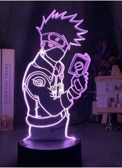 Buy 3D Illusion Lamp LED Multicolor Night Light Kakashi Hatake Holding Book Kids Boys Children Gift Bedroom Decoration Table Lamp Naruto in UAE