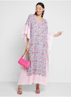 Buy Cape Sleeve Printed Kaftan in UAE