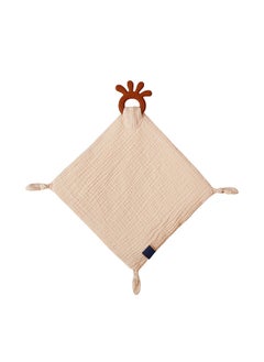 اشتري Soft Cotton Baby Appease Towel Comfortable Soothing Security Blanket with Teether Ring for Infants Toddlers في الامارات