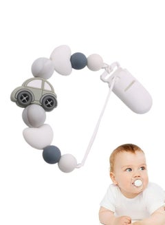 Buy 1 Eco-Friendly Teething Pacifier Clips Children's Toy Car Shaped Pacifier Chain Silicone Pacifier Soother Beaded Chain Clip For Baby Boys Girls Safety Material Drop-proofFits Most Pacifiers in Saudi Arabia