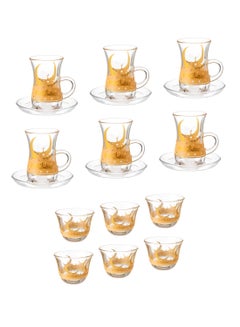 Buy Saudi tea and coffee set 18 pieces Turkish glass Ramadan inscription in Saudi Arabia