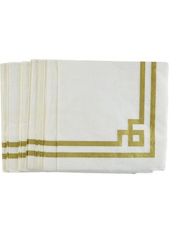 اشتري Rive Gauche Paper Luncheon Napkins In Gold And White Pack Of 20 في الامارات