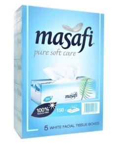 Buy Masafi Tissue White 150 X 2 ply (5 Units) in UAE