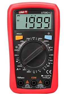 اشتري UNI-T ECVV Ut33C Plus Digital Palm Size Multi Meter Voltmeter Ammeter Resistance Lcr And Temperature With Backlight في الامارات