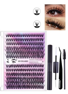 Buy Segmented false eyelash set 240 clusters, 30D 40D Mix Lash Clusters, with Double Headed Glue, Tweezers, and Eyelash Brush, Eyelash Extension Kit, Enlarge Eyes Naturally, Curl Eyelash, DIY Eyelashes in UAE