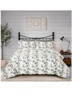 اشتري Printed Comforter Set 7-Pcs King Size 260 X 240 Cms All Season Double Bed Bedding Set With Removable Filler And Down Alternative Filling, Mercury في السعودية