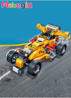 اشتري 132 Pcs Racing Pull Back Toy Cars Birthday Gifts Race Toy Truck For Boys And Girls 4+，Yellow في السعودية