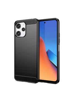 Buy BGM Case Cover For Xiaomi Poco M6 Pro Brushed Texture Carbon Fiber TPU Phone Case Black in UAE