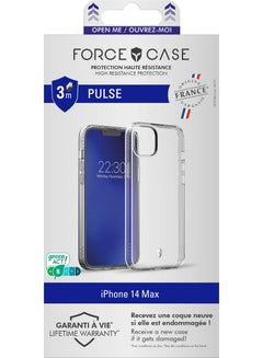 Buy Force Case iPhone 14 Max PULSE Made in France Reinforced Case Lifetime Warranty Transparent in UAE