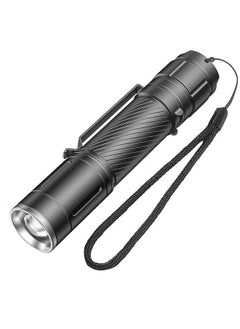 Buy Mini LED Flashlight, Rechargeable EDC Flashlight, 1500 High Lumen Small Flashlight, 2200 mAh, Suitable for Camping/Hiking/Cycling/Daily Use, Black in Saudi Arabia