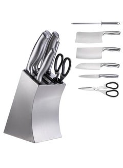 Buy 6-Piece Kitchen Knife Set Stainless Steel With Stand / Silver in Saudi Arabia