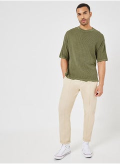 Buy Cotton Blend Relaxed Fit Pintuck Pants in Saudi Arabia