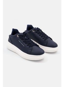 Buy Women Lace Up Classic Casual Shoes, Navy Blue/White in UAE