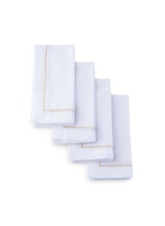 Buy Bratta 4-Piece Napkin Set 45x45cm - Champagne in UAE