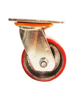 Buy Red Pu caster wheel 4 Inch swivel type in UAE