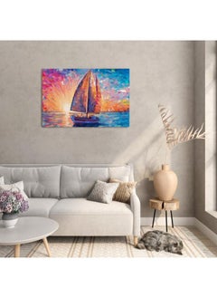 Buy Sunset Sea Sailing Printed canvas wall art 120x80 in Egypt