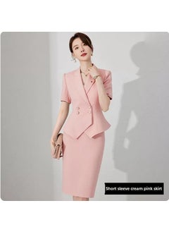 Buy Chic Pink Business Suit Set for Women Springnavy blue Long Sleeve Suit navy blue Long Sleeve Suit in UAE