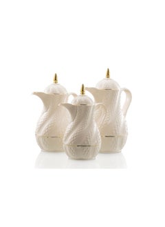 Buy Coffee pearl white flask consisting of three pieces (1.5 liters + 1 liter + 0.6 liter) in Saudi Arabia