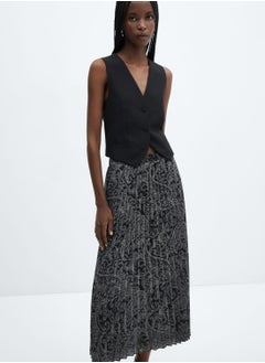 Buy Plisse Printed Skirt in UAE