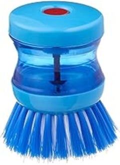 Buy Dish Brush Soap Dispensing Washing Up Scrubber Heavy Duty Scrubbing Brushes Utensils Tool For Plates Pot Pan Sink Cleaning Gadget Home Kitchen Accessories Blue Color. (Pack Of 1) in Egypt