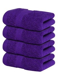 Buy Infinitee Xclusives Premium Purple Washcloths Set – Pack of 4, 33cm x 33cm 100% Cotton Wash Cloths for Your Body and Face Towels, Kitchen Dish Towels and Rags, Baby Washcloth in UAE