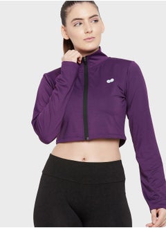 Buy Zip Detail Crop Jacket in UAE