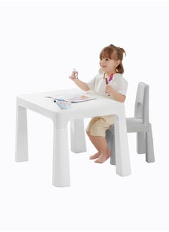 Buy Toddler Kids Table And Two Chair Set, Creative Drawing And Learning Table And Chair With Concealed Drawer in Saudi Arabia