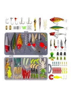 اشتري Fishing Accessories KASTWAVE 78 Pcs for Freshwater Bait Tackle Kit for Bass Trout Salmon Fishing Accessories Tackle Box Including Spoon Lures Soft Plastic Worms Crankbait Jigs Fishing Hooks في الامارات