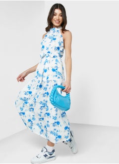 Buy Floral Halter Neck Dress in UAE