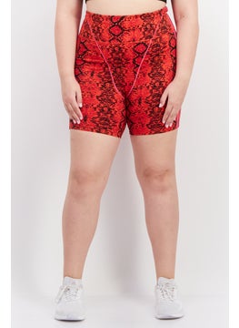 اشتري Women Plus Size Training Short Tight, Red/Black في الامارات