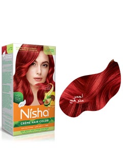 اشتري كريم مغذي لتلوين الشعر، لون شعر أحمر دائم، أحمر لهبي، (60 جم + 90 مل + 12 مل) في الامارات