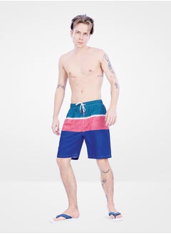 Buy Web Denim Elastic Waistband With Drawstring Polyester Swim Shorts For Men’s Quick Dry Comfortable Swimming Trunks With Pockets For Boys in UAE