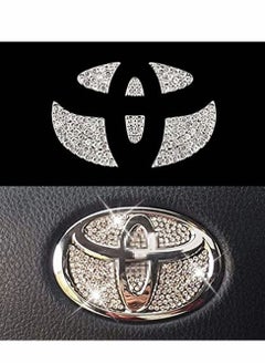 Buy Bling Steering Wheel Logo Caps for Toyota, DIY Diamond Crystal Sparkly Steering Wheel Emblem Accessories Badge Interior Decorations Compatible for Women for All Toyota in Saudi Arabia