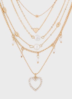Buy Layered Heart Pendant Necklace in UAE