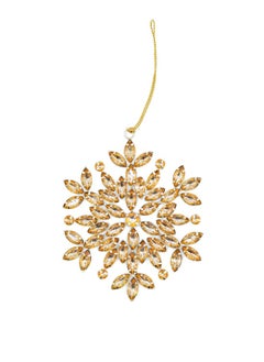 اشتري Gulf Flowers Metal Christmas Decoration – Snowflake with Crystals, Gold Ornament for Tree & Decor في الامارات