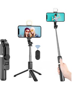 اشتري Selfie Stick Tripod Wireless Remote Control Mini Extendable 4 in 1 Selfie Stick-360° rotation phone stand holder For Vlogging في الامارات