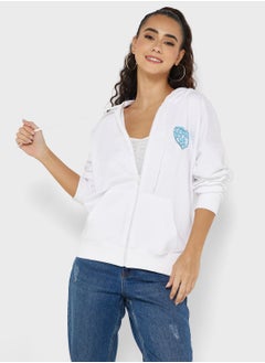 Buy Graphic Zip Thru Hoodie in UAE