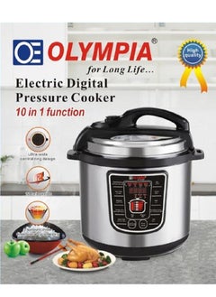 Buy Olympia 10 In 1 Electric Digital Pressure Cooker 8 L Capacity 1000W in UAE