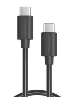 Buy PVC Type-C to Type-C Data And Fast Charge Cable 100W 2M Compatible with iPad mini 6，MacBook Pro 2021 14" 16", MacBook Air, iPad Pro 12.9", Samsung S21+, Huawei P30 and more, Black in UAE