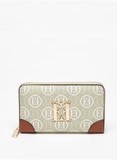 Buy Monogram Print Zip Around Wallet in Saudi Arabia