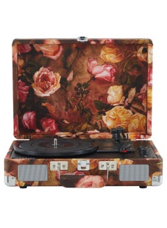 Buy Crosley CR8005F-FL Cruiser Plus Vintage 3-Speed Bluetooth in/Out Suitcase Vinyl Record Player Turntable, Floral in UAE