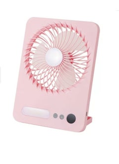 Buy Portable Desk Mini Fan 3 Speeds With LED Lights USB Rechargeable in Egypt