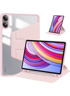 Buy Rotating Case Compatible with Redmi Pad Pro 12.1 inch,360 Degree Rotating Stand Cover, Multi-Angle Viewing Folio Cover with Pencil Holder Pink in Saudi Arabia