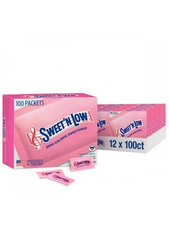 Buy SweetN Low Zero-Calorie Sweetener | Contains Saccharin, Sugar Substitute, Keto, Vegan, Gluten-Free | Great for Cooking, Baking, Coffee, Tea, Hot/Cold Beverages | 100 Packets (12 Pack) in UAE