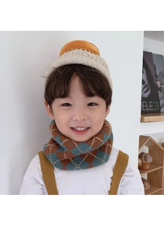 اشتري Kids Winter Knit Scarf Plaid Warm Neck GaiterBritish lake blue British lake blue في الامارات