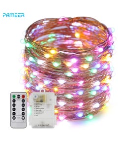 Buy Multicolor Remote Control Fairy String Lights 10mtr 100 LEDs Battery Operated LED Strips Light for Christmas EID Ramadan Diwali Wedding Birthday Party Home Decoration Waterproof with 8 Modes Changing in UAE