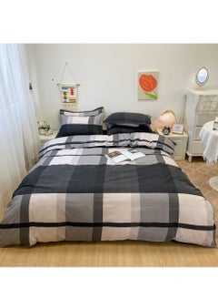 Buy Four-piece bedding set microfiber soft quilt set with 1 quilt cover, 1 flat sheet and 2 pillowcases 2.2m bed（220*240cm） in Saudi Arabia